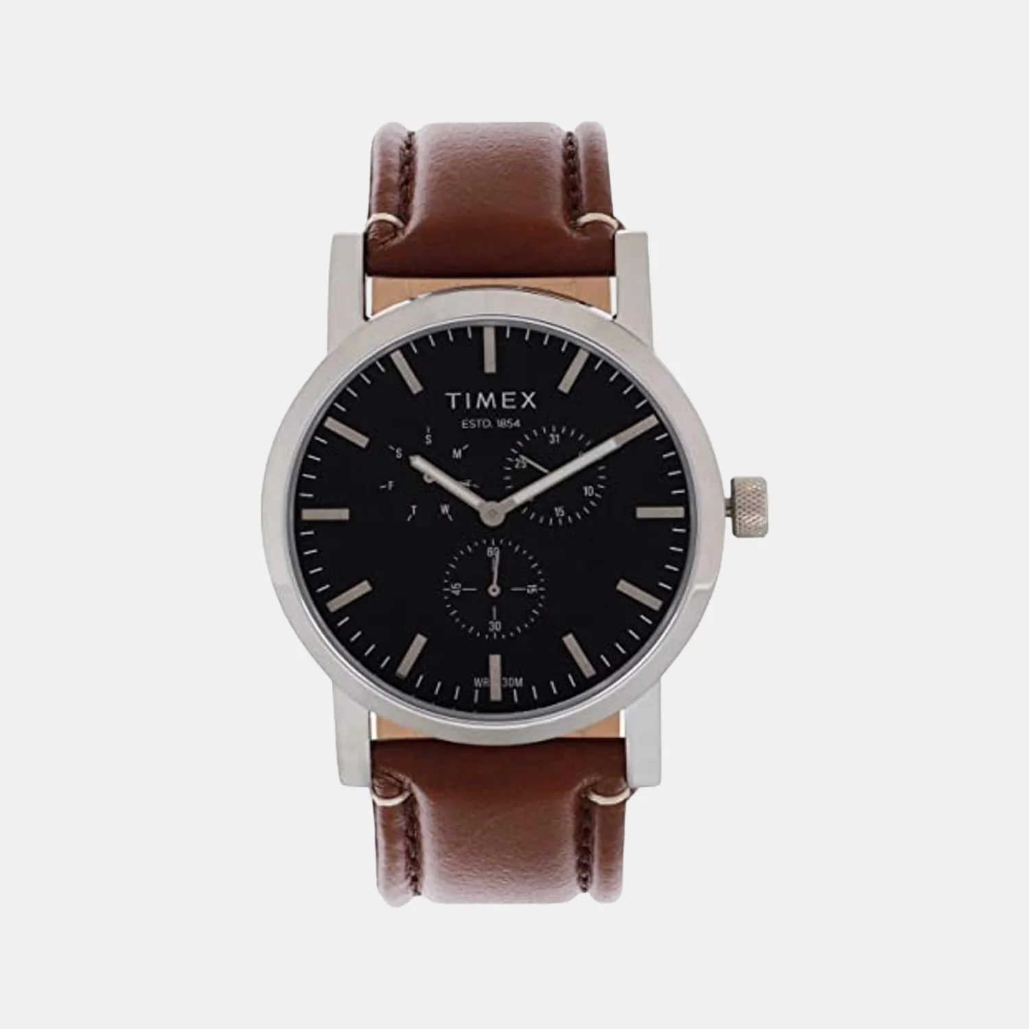 Men Quartz Black Dial Analog Leather Watch TWEG16607