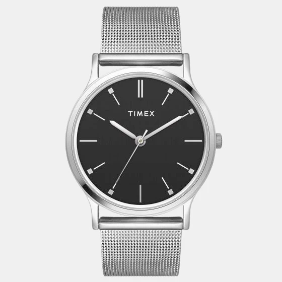Men Quartz Black Dial Analog Stainless Steel Watch TW000R453