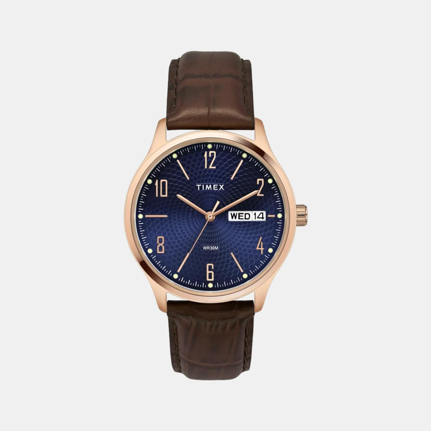Men Quartz Blue Dial Analog Leather Watch TW0TG6515
