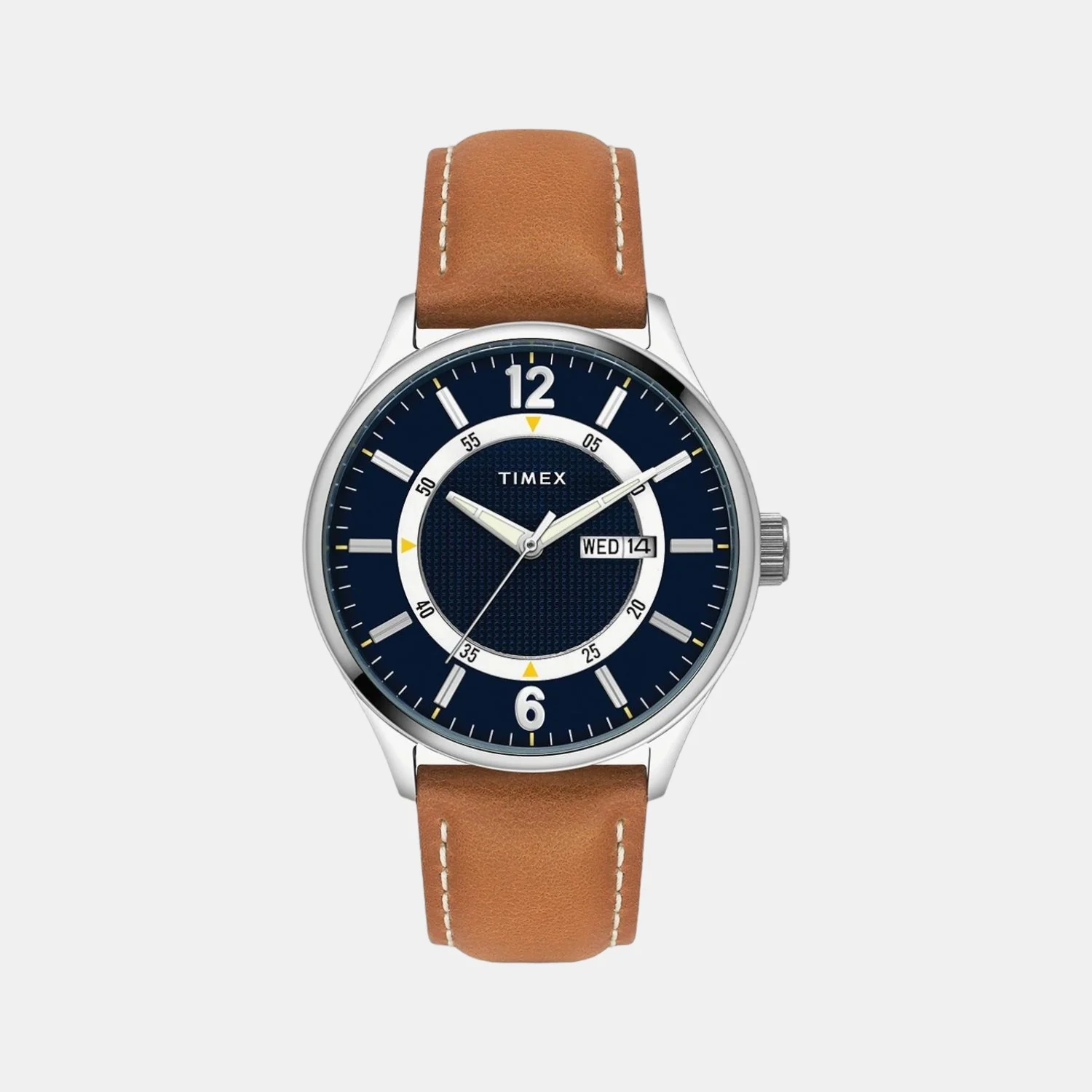 Men Quartz Blue Dial Analog Leather Watch TWEG19800