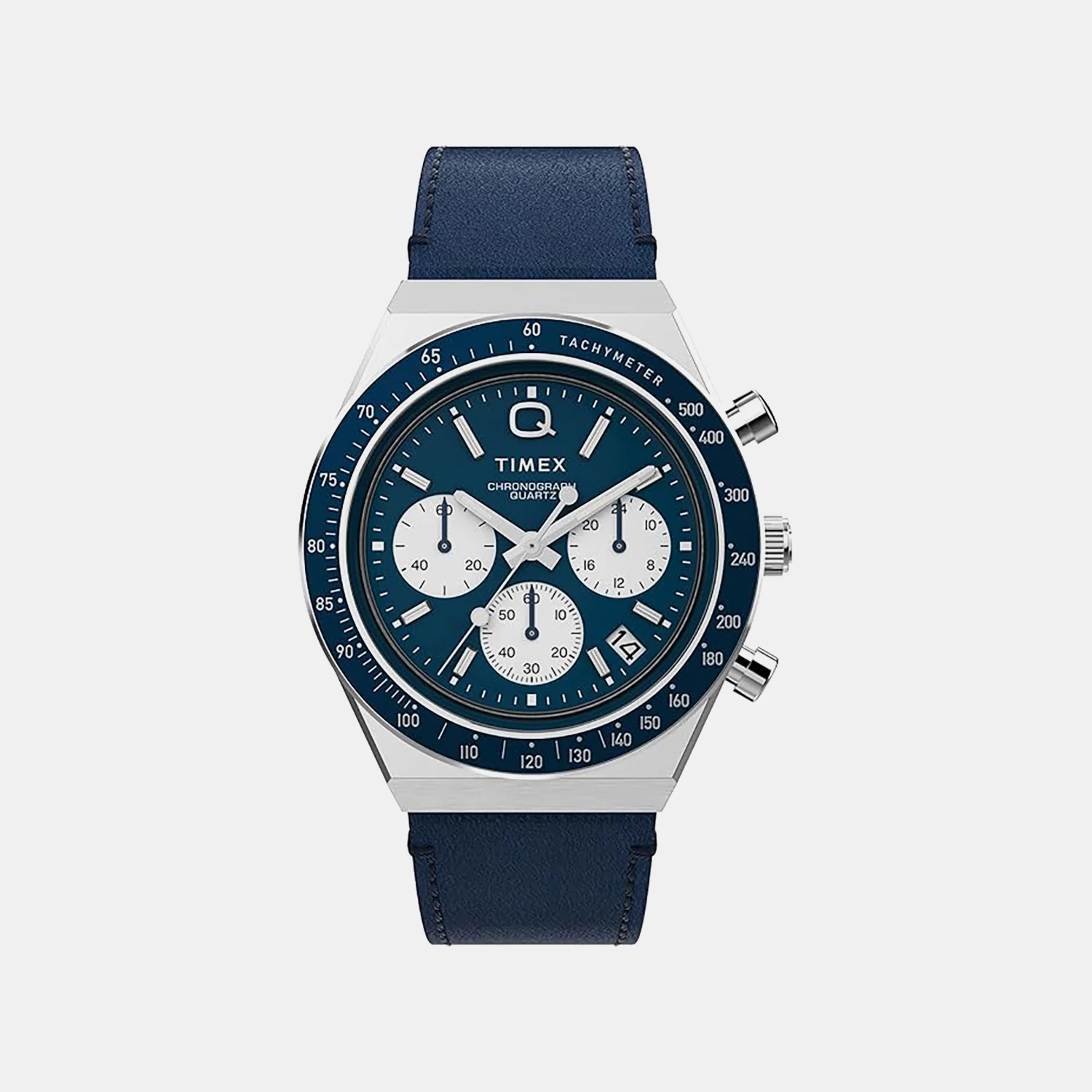 Q Timex Men Quartz Blue Dial Analog Leather Watch TWEG26407