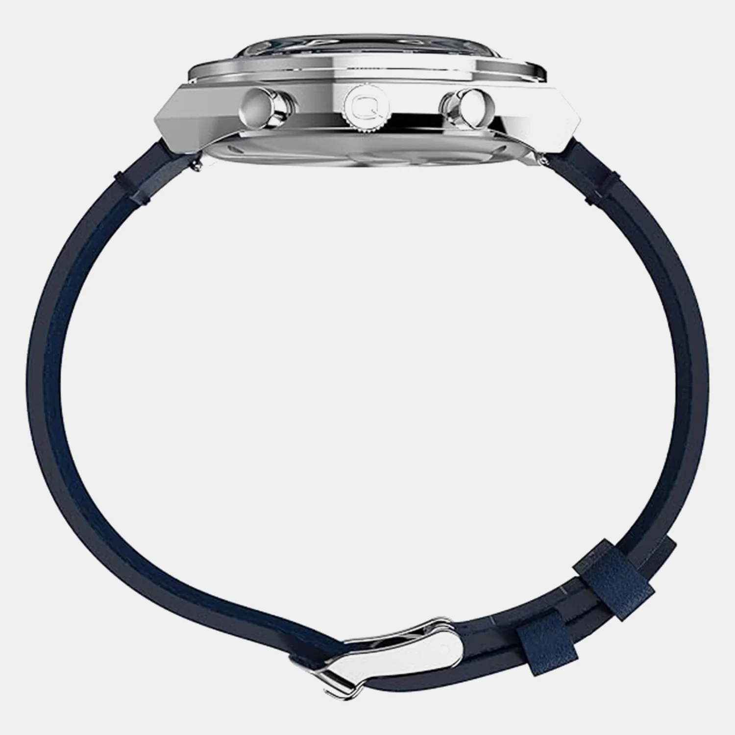 Q Timex Men Quartz Blue Dial Analog Leather Watch TWEG26407 - Image 4