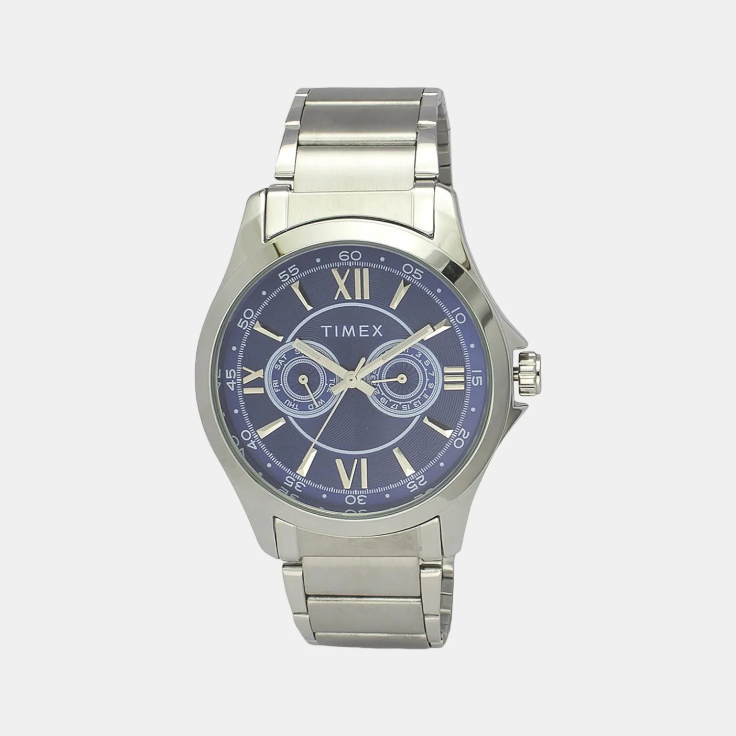Men Quartz Blue Dial Analog Stainless Steel Watch TW000X122