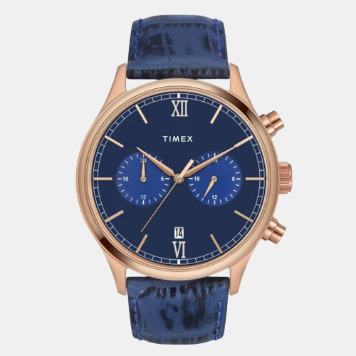 Men Quartz Blue Dial Chronograph Leather Watch TWEG19807
