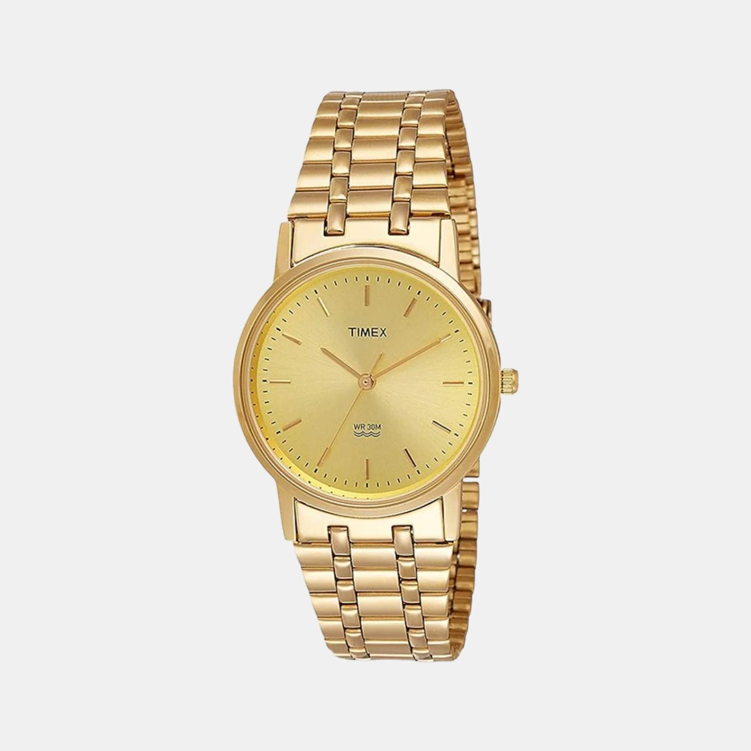 Men Quartz Champagne Dial Analog Stainless Steel Watch A304
