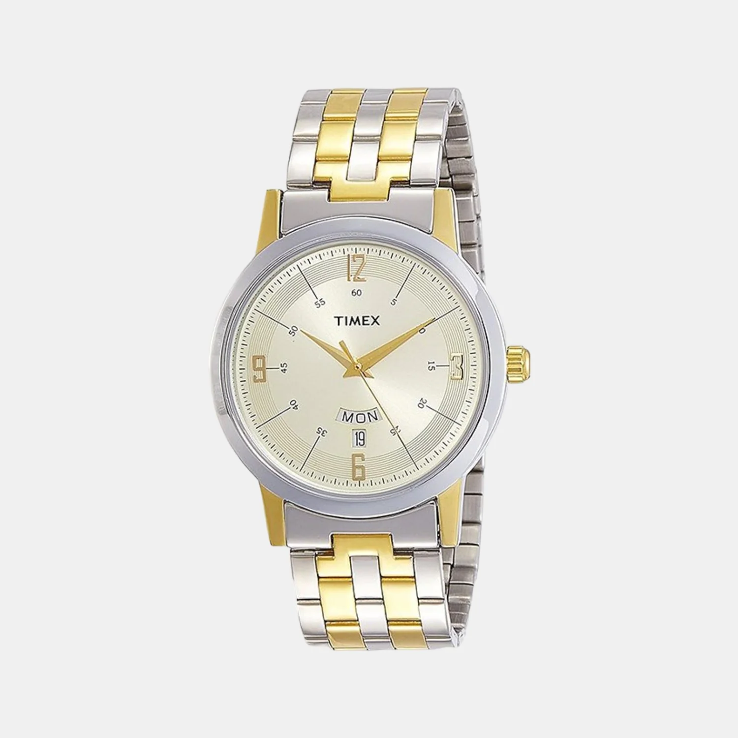 Men Quartz Gold Dial Analog Stainless Steel Watch TW000T121
