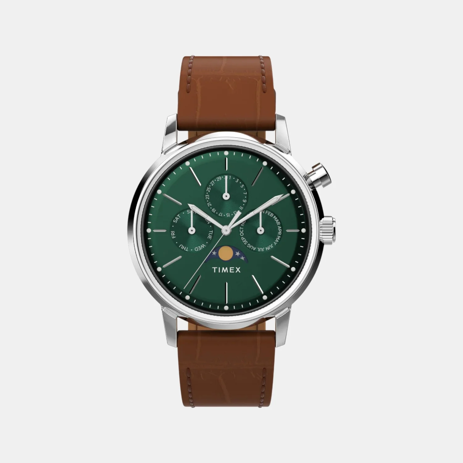 Men Quartz Green Dial Analog Leather Watch TW2W51000UJ - Image 2