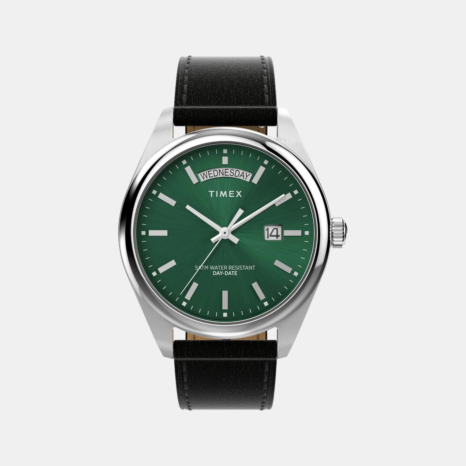 Men Quartz Green Dial Analog Leather Watch TW2W57300UJ - Image 2