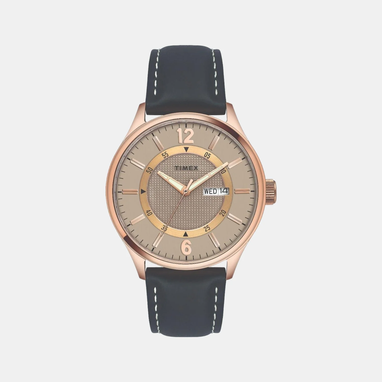 Men Quartz Grey Dial Analog Leather Watch TWEG19802