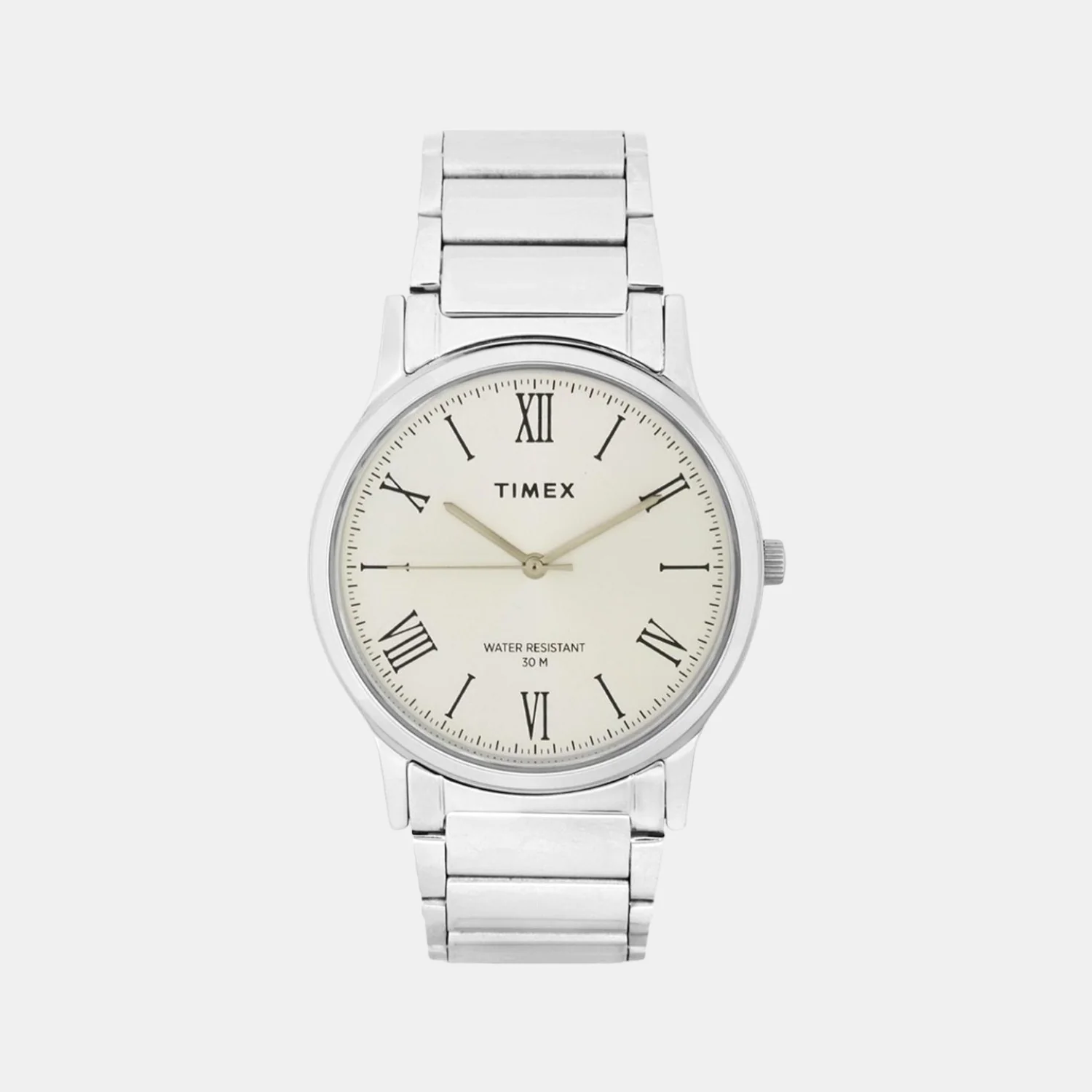 Men Quartz Silver Dial Analog Stainless Steel Watch TW000R430