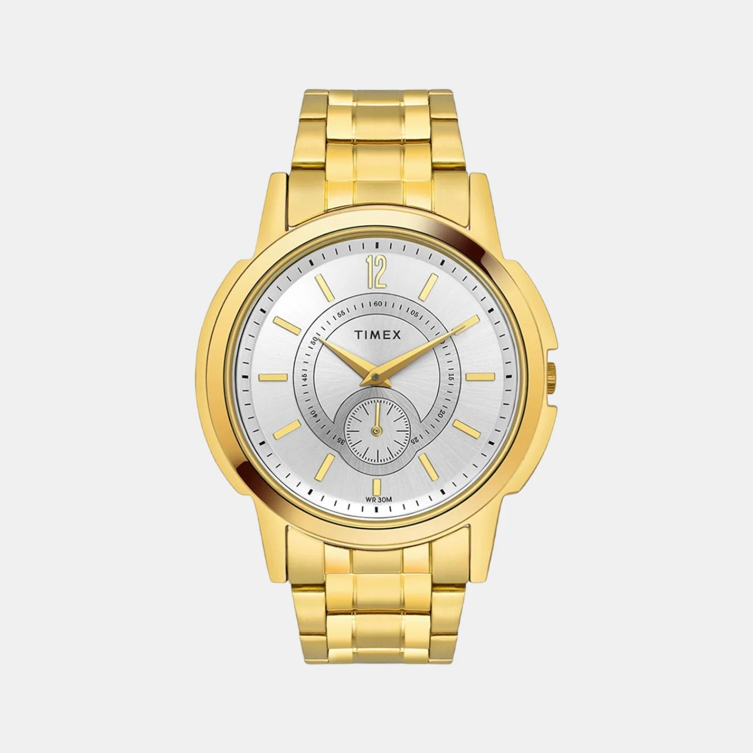 Men Quartz Silver Dial Analog Stainless Steel Watch TW000U320