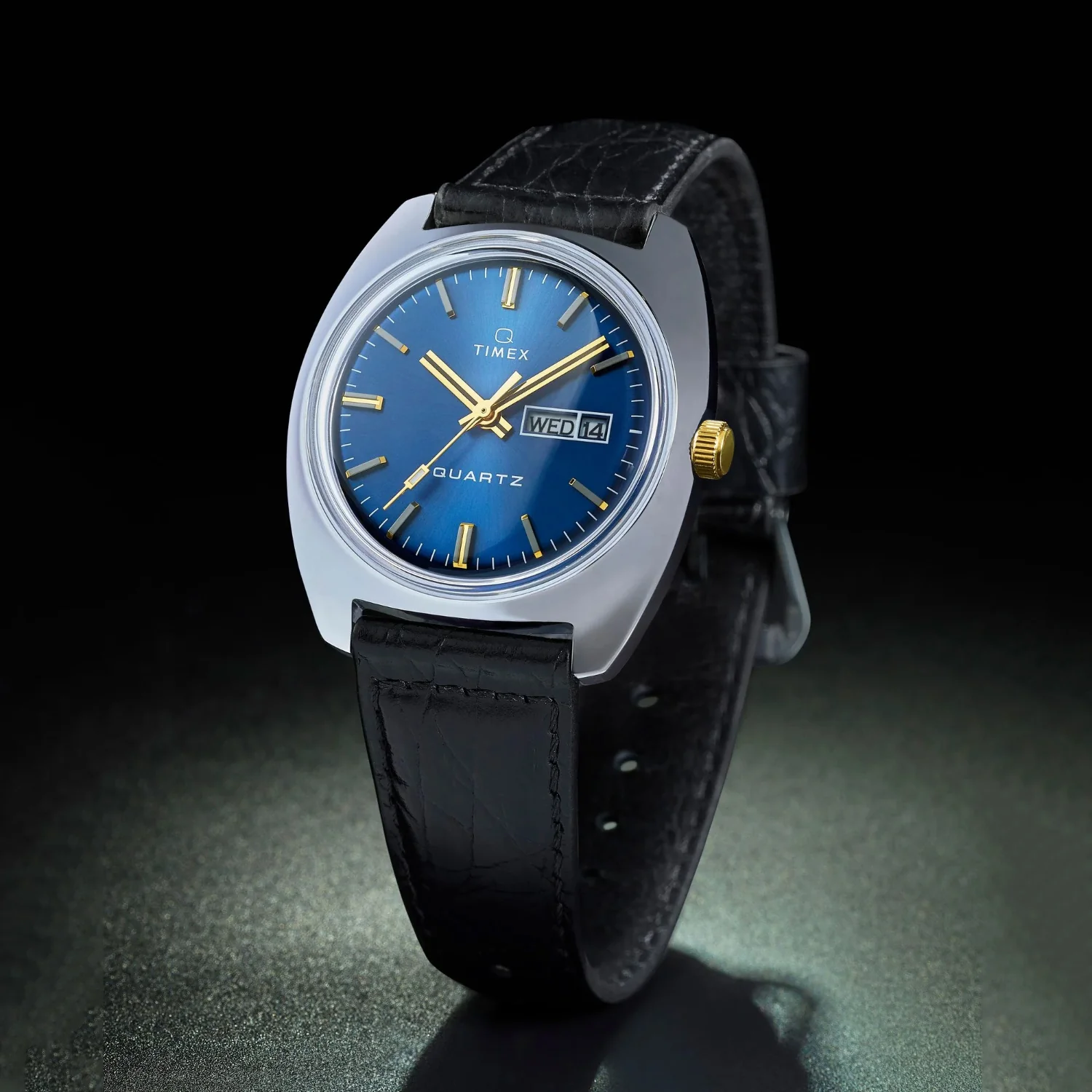 Q Timex Men Quartz Blue Dial Analog Leather Watch TW2W44800U9 - Image 5