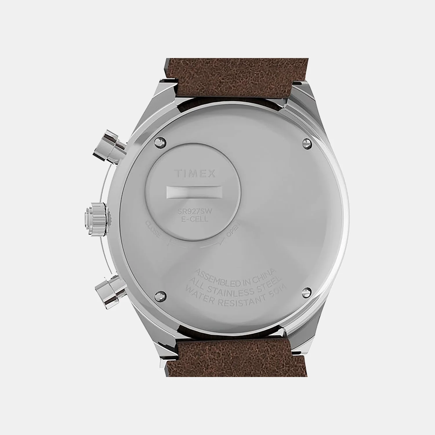 Q Timex Men Quartz Cream Dial Chronograph Leather Watch TWEG26401 - Image 4