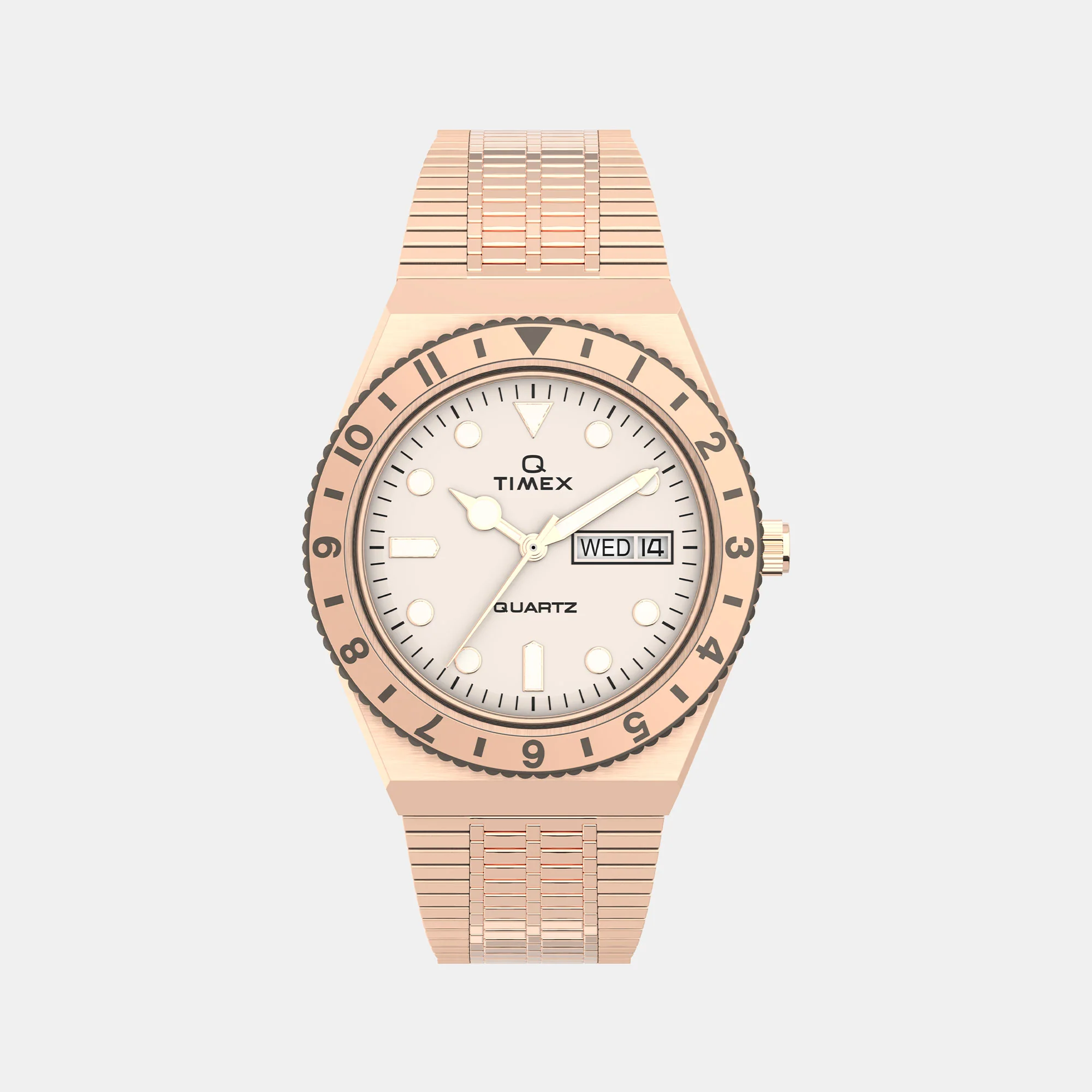 Q Timex Women Quartz Cream Dial Analog Stainless Steel Watch TW2U95700UJ