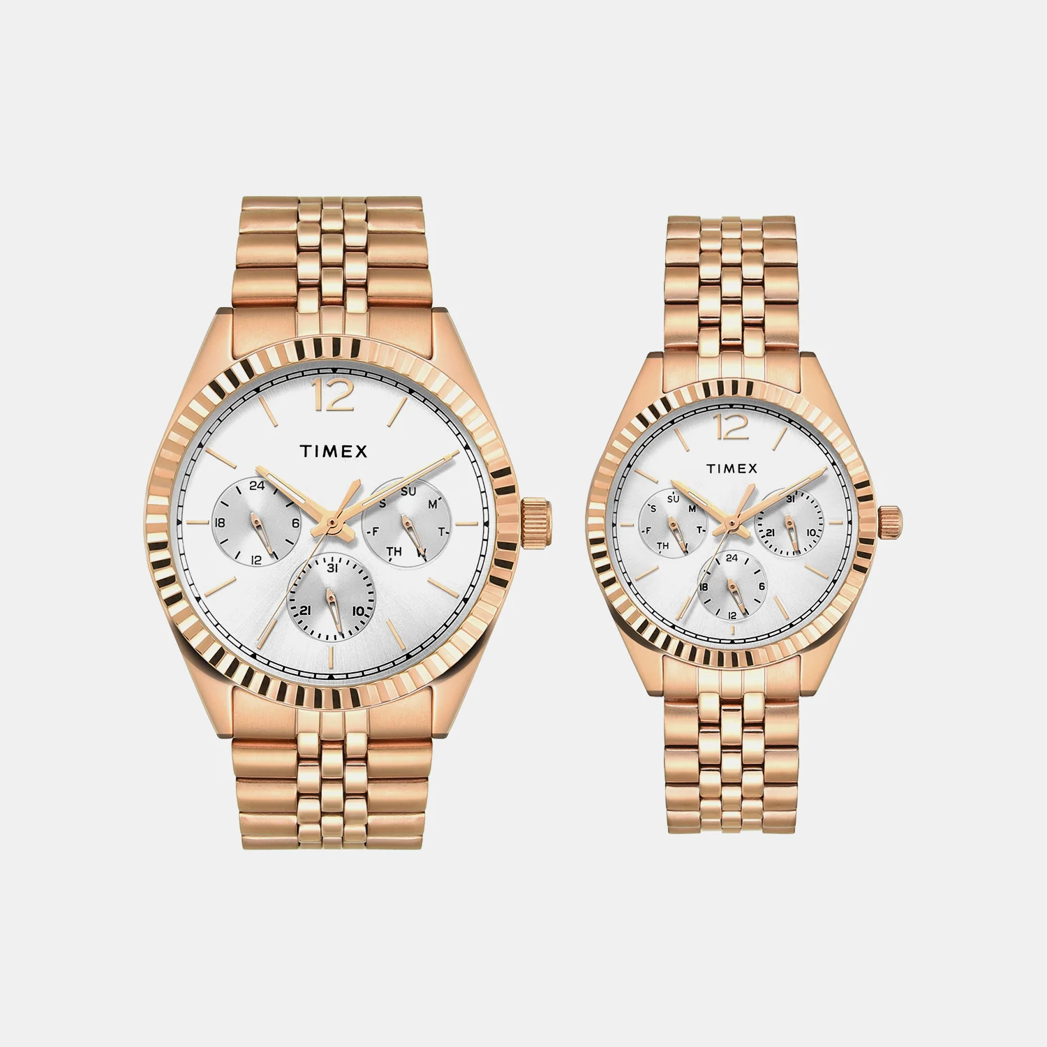 Trendline Couple Quartz Silver Dial Multi-Function Stainless Steel Watch TW00PR346
