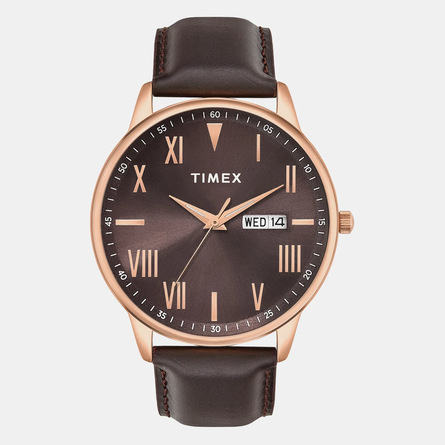 Trendline Men Quartz Brown Dial Analog Leather Watch TWTG12114 - Image 2