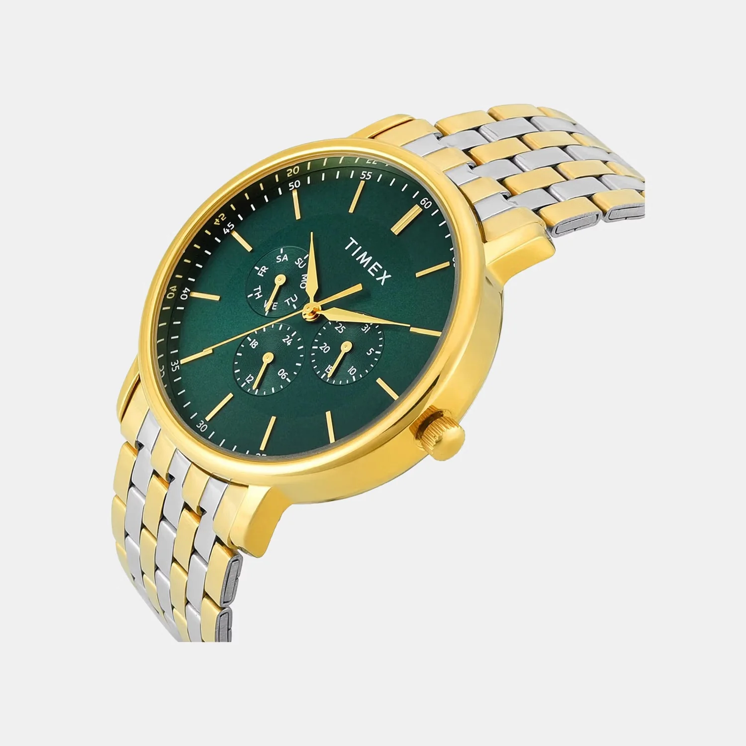Trendline Men Quartz Green Dial Multi-Function Stainless Steel Watch TWTG12806 - Image 2