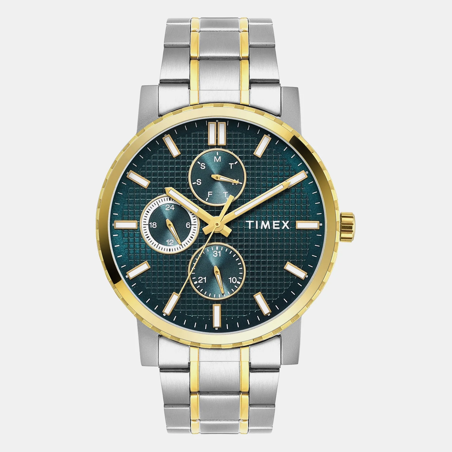 Trendline Men Quartz Teal Dial Multi-Function Stainless Steel Watch TWEG34701