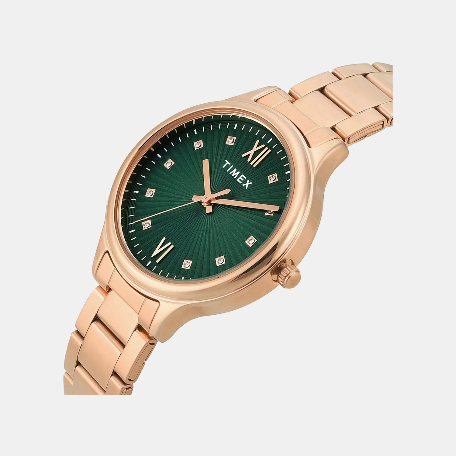 Trendline Women Quartz Green Dial Analog Stainless Steel Watch TWTL12115 - Image 3