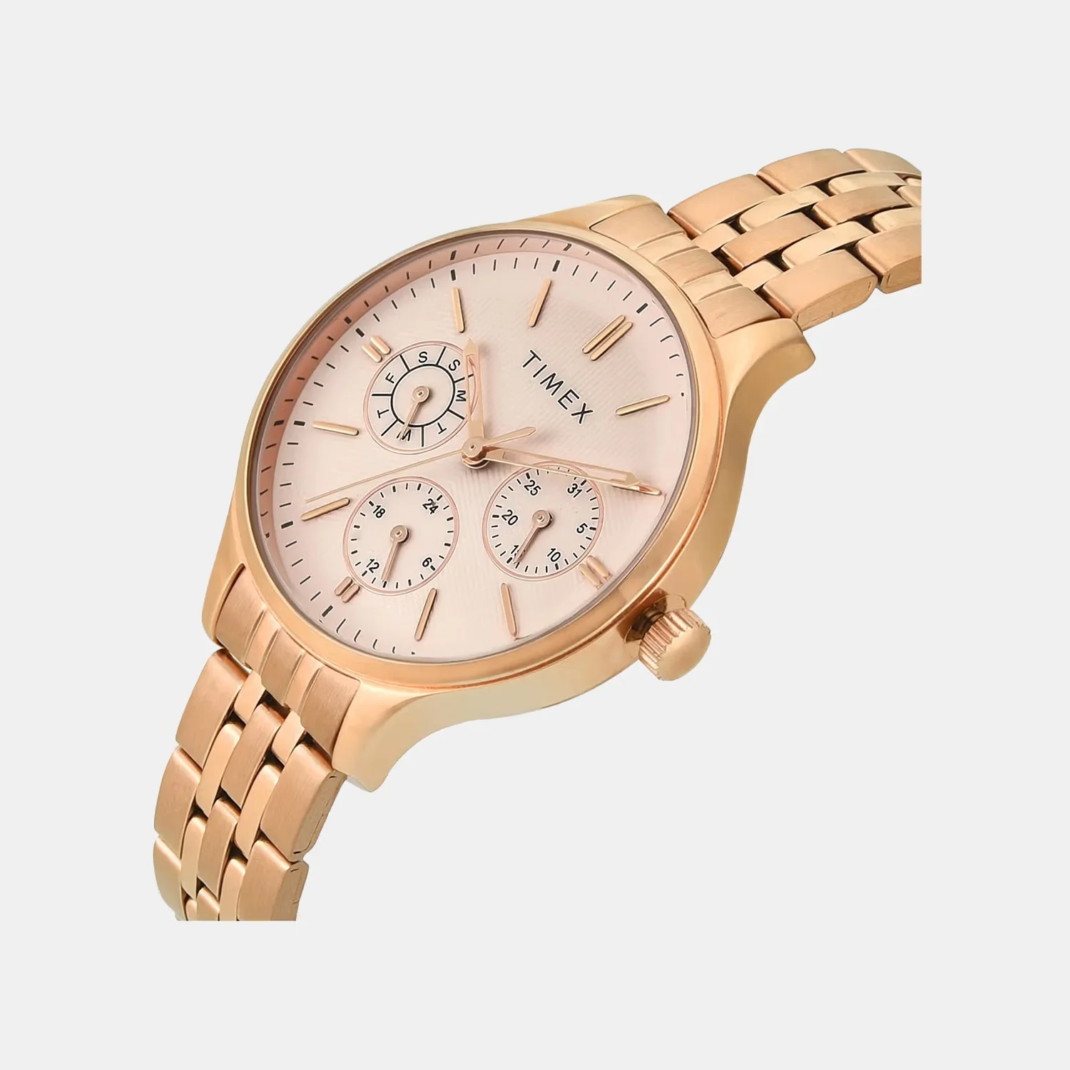 Trendline Women Quartz Rose Gold Dial Multi-Function Stainless Steel Watch TWEL14835 - Image 2