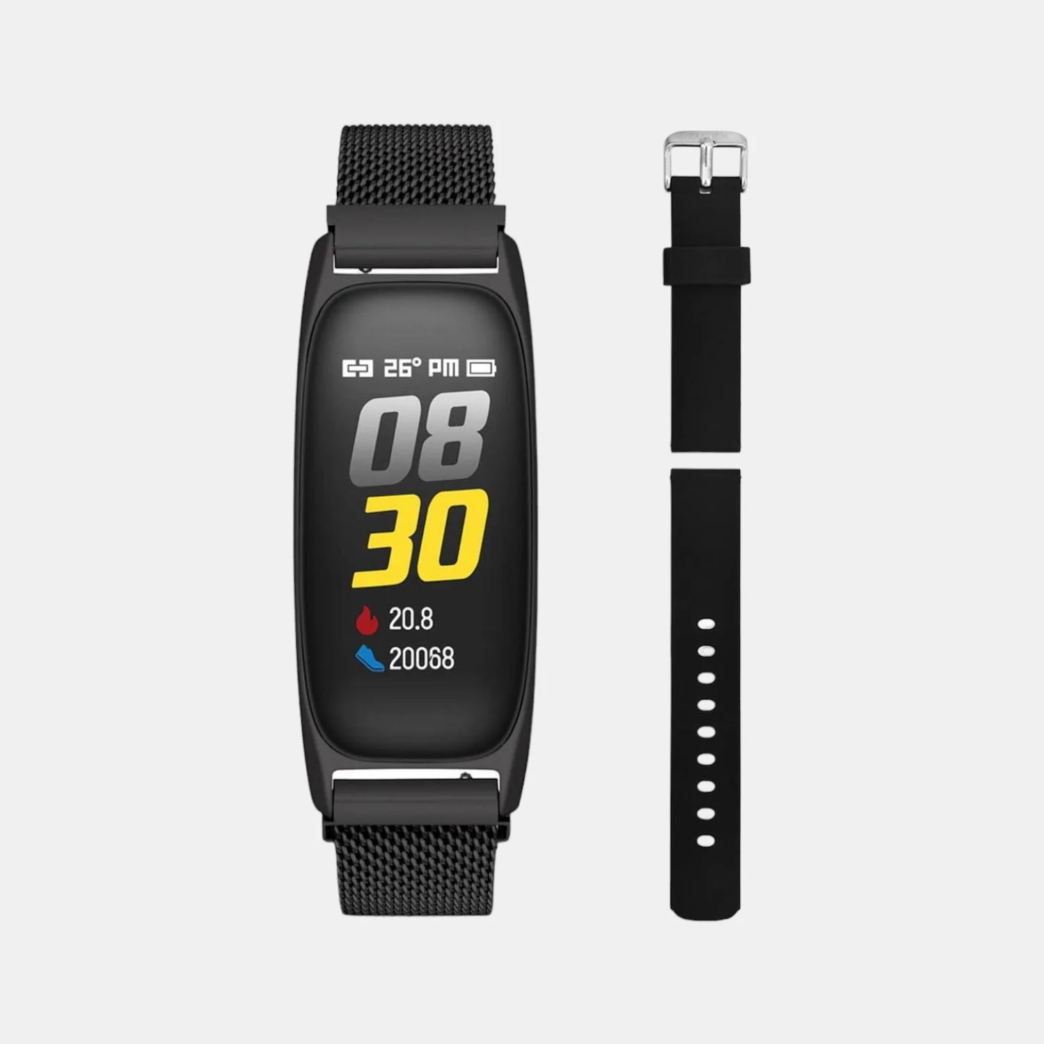 Unisex Quartz Black Dial Digital Stainless Steel Watch TWTXB101T