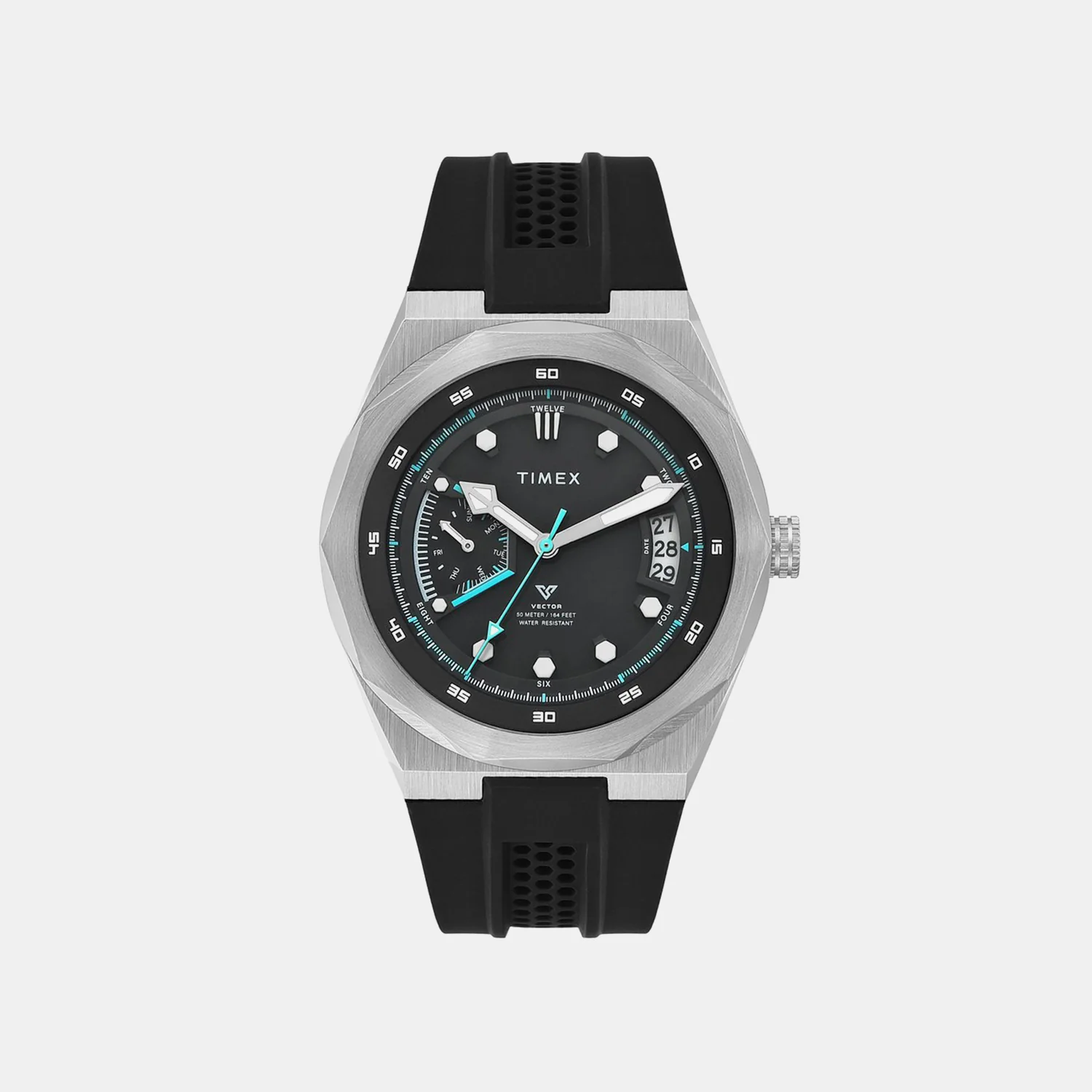 Vector Men Quartz Black Dial Analog Silicone Watch TWEG31000