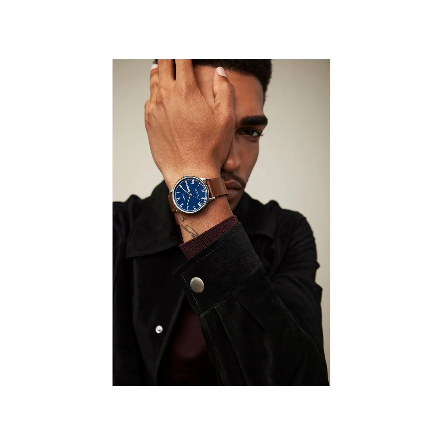 Waterbury Men Quartz Blue Dial Analog Leather Watch TWEG26502 - Image 2