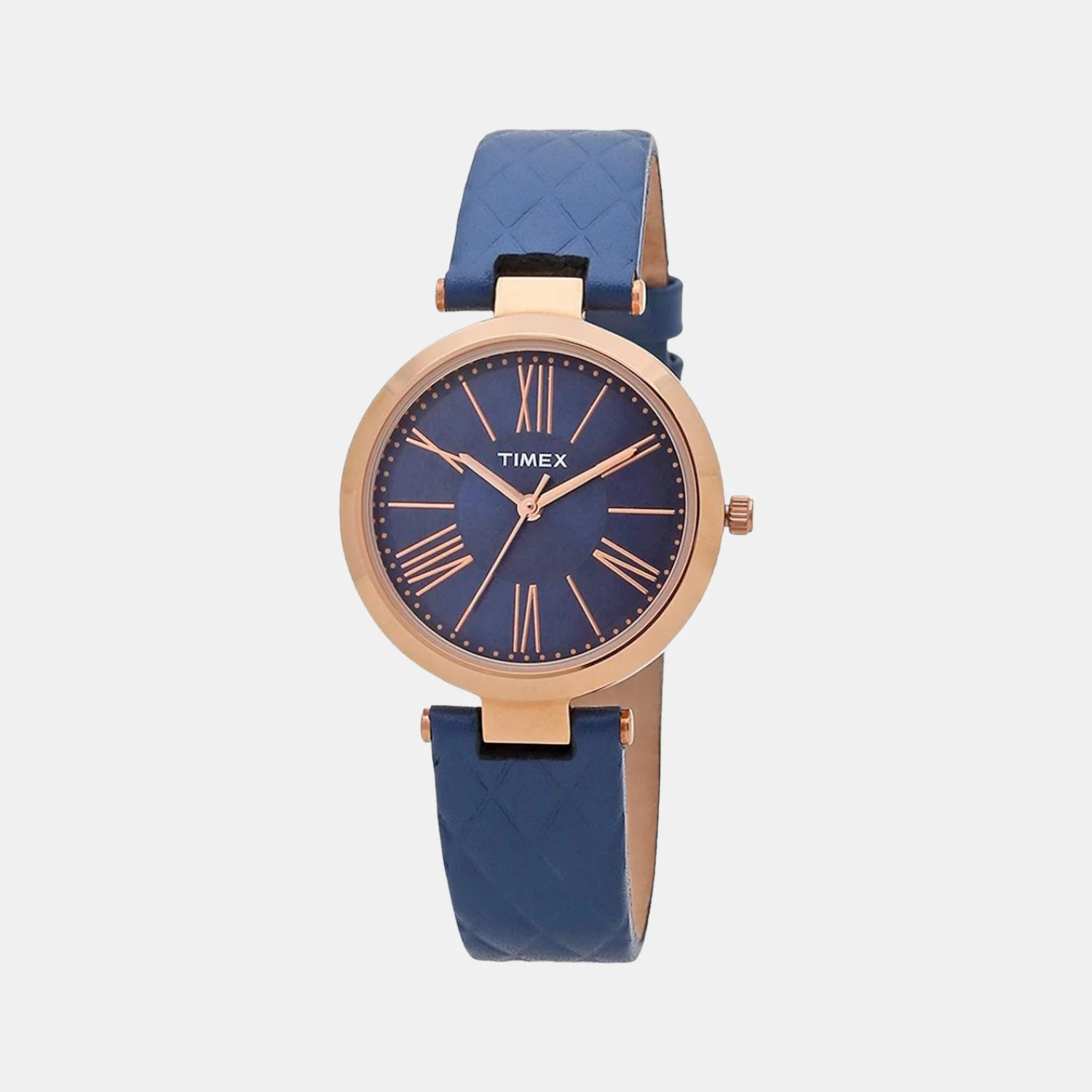 Women Quartz Blue Dial Analog Leather Watch TWEL11803
