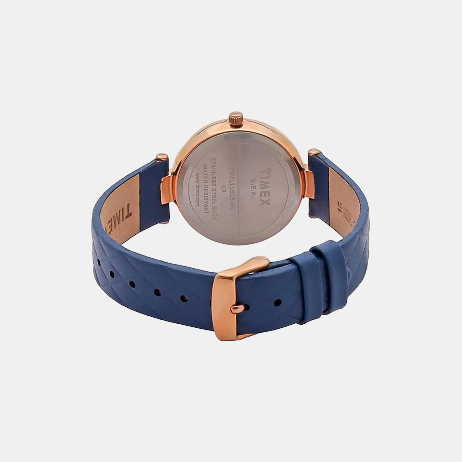 Women Quartz Blue Dial Analog Leather Watch TWEL11803 - Image 2