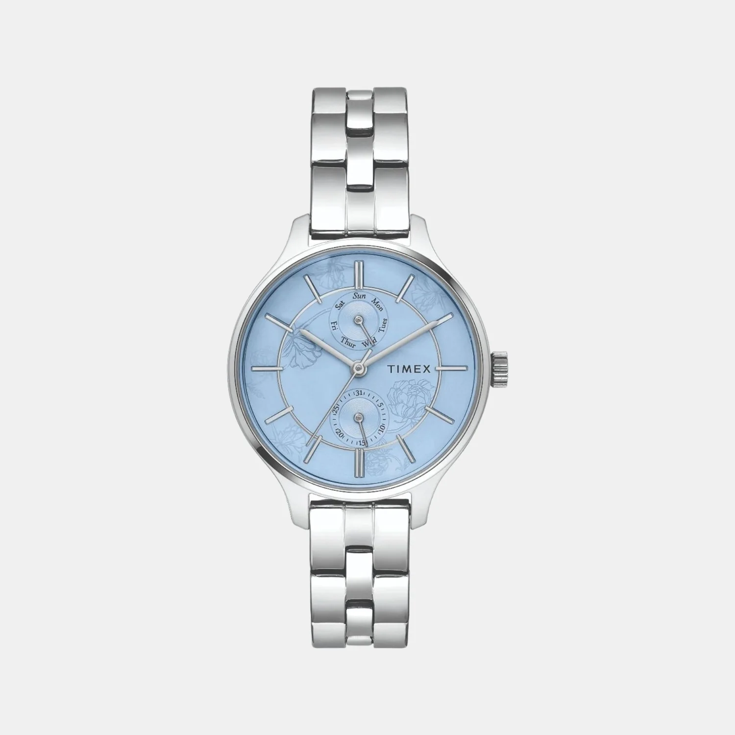 Women Quartz Blue Dial Chronograph Stainless Steel Watch TWEL14801