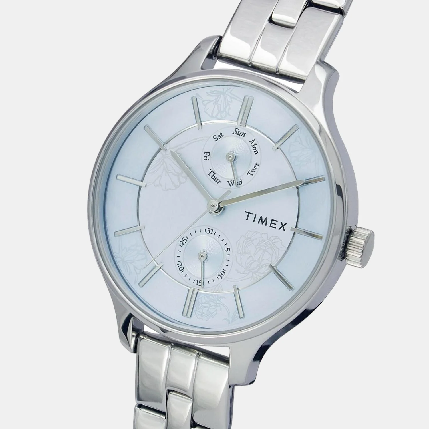 Women Quartz Blue Dial Chronograph Stainless Steel Watch TWEL14801 - Image 2
