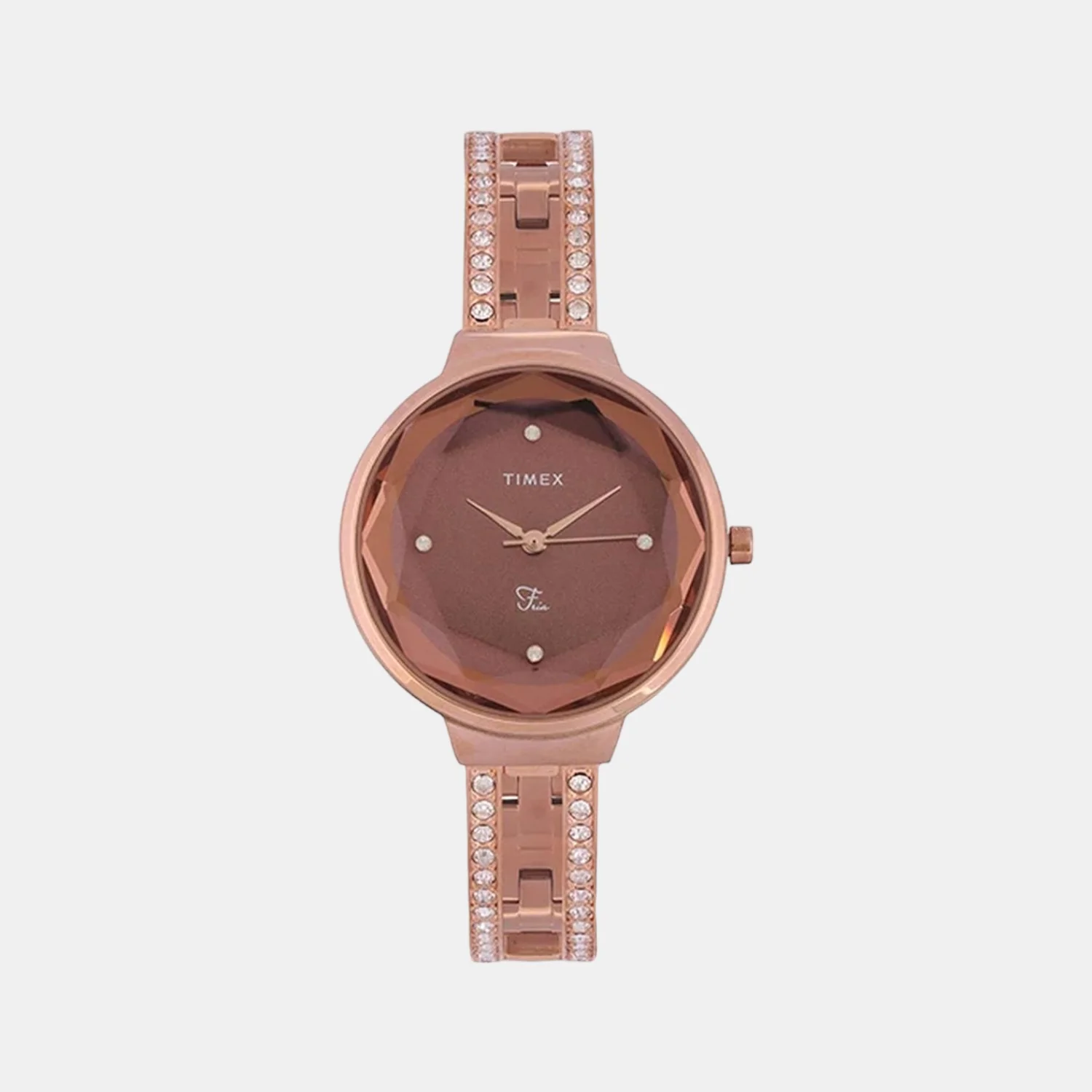 Women Quartz Brown Dial Analog Stainless Steel Watch TWEL13403