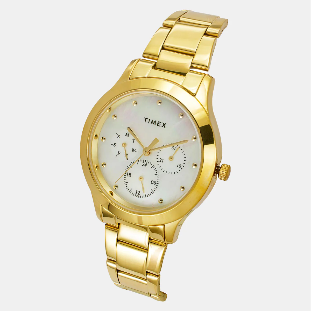 Women Quartz Mother Of Pearl Dial Multi-Function Stainless Steel Watch TW000Q818-EX - Image 3