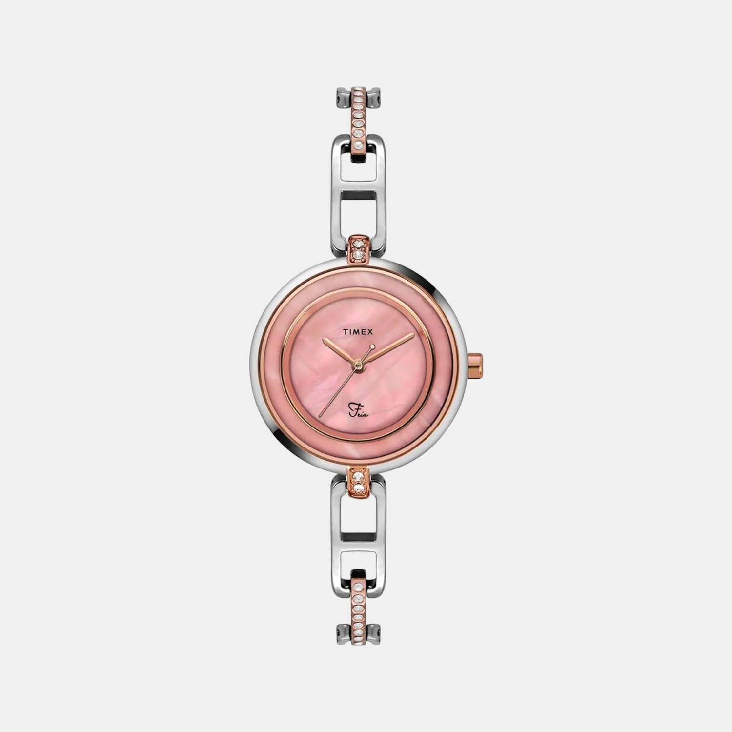 Women Quartz Pink Dial Analog Brass Watch TWEL15403