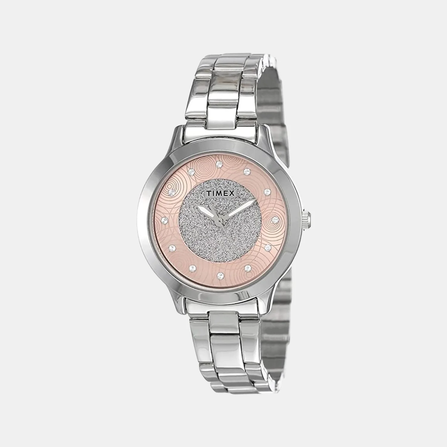 Women Quartz Pink Dial Analog Stainless Steel Watch TW000T613