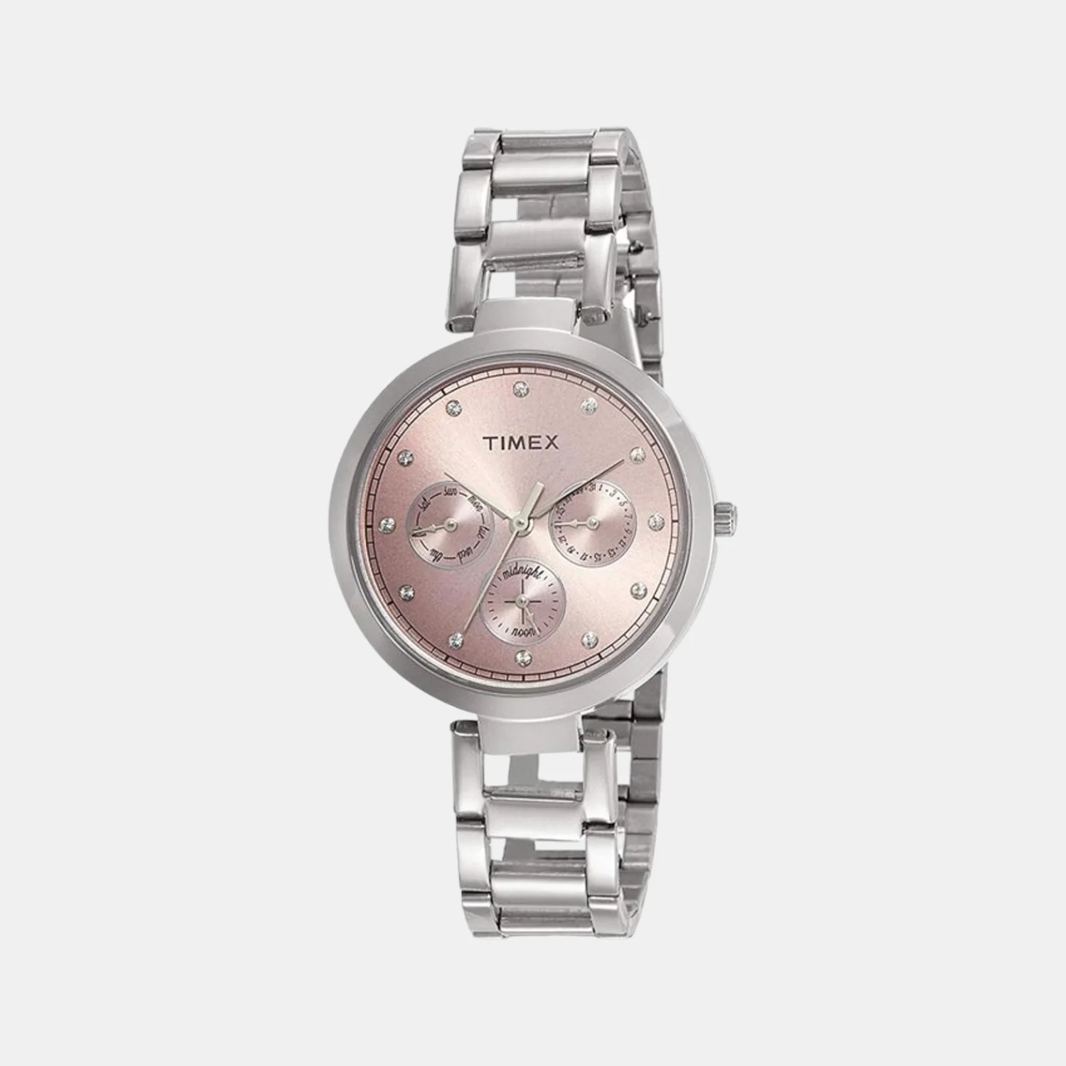 Women Quartz Pink Dial Chronograph Stainless Steel Watch TW000X212