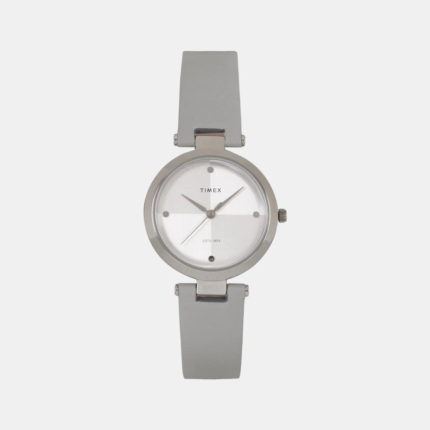 Women Quartz Silver Dial Analog Leather Watch TWEL11813