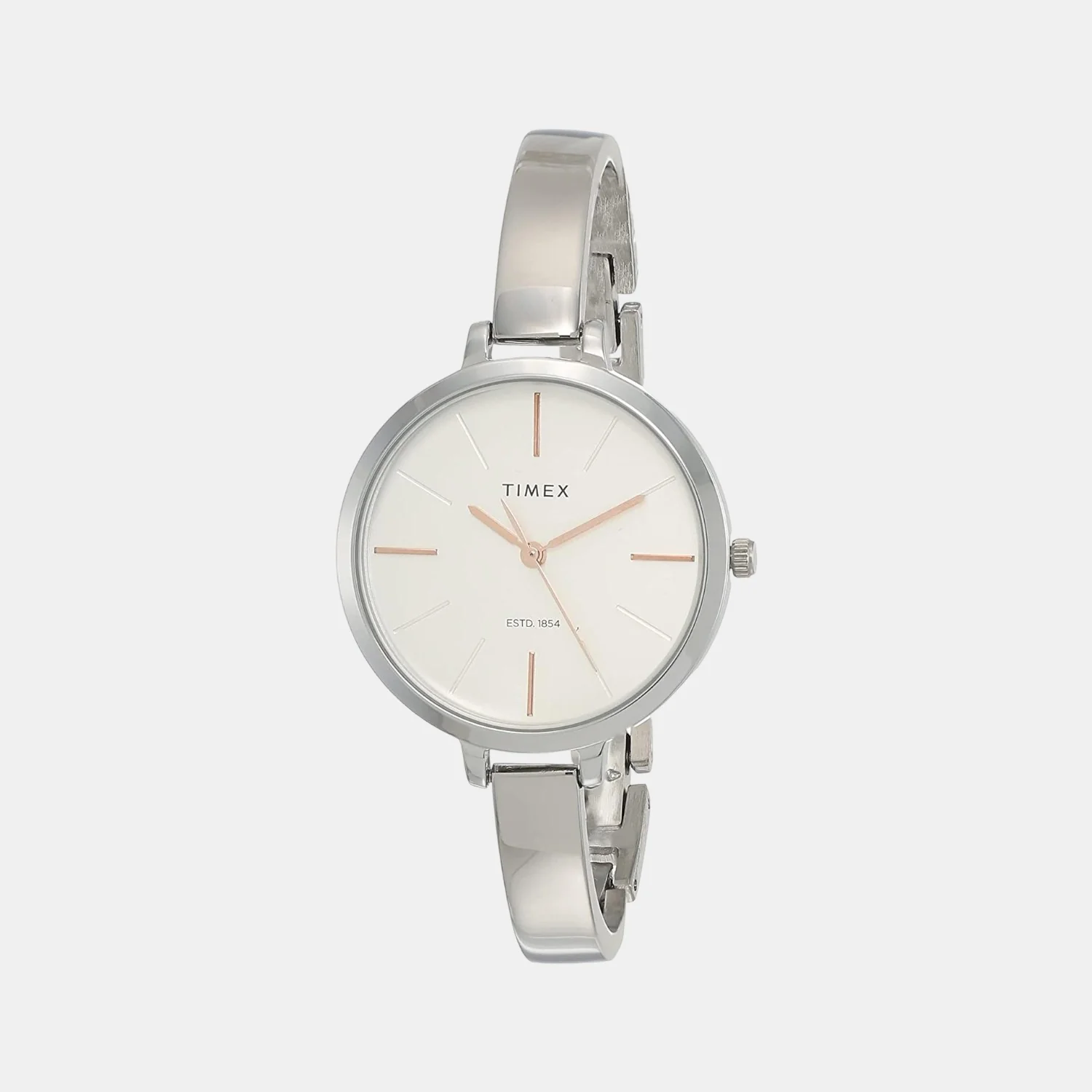 Women Quartz Silver Dial Analog Stainless Steel Watch TWEL12806