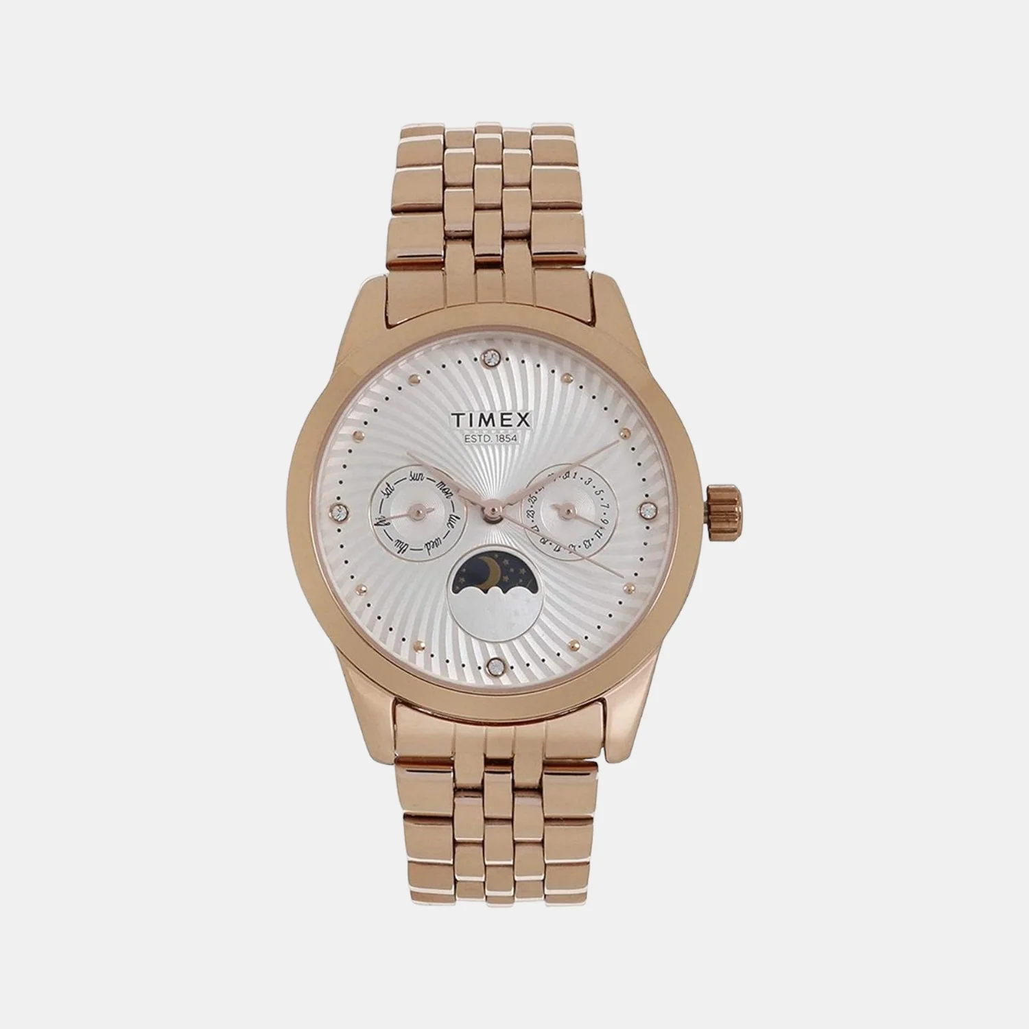 Women Quartz Silver Dial Chronograph Stainless Steel Watch TWEL13106