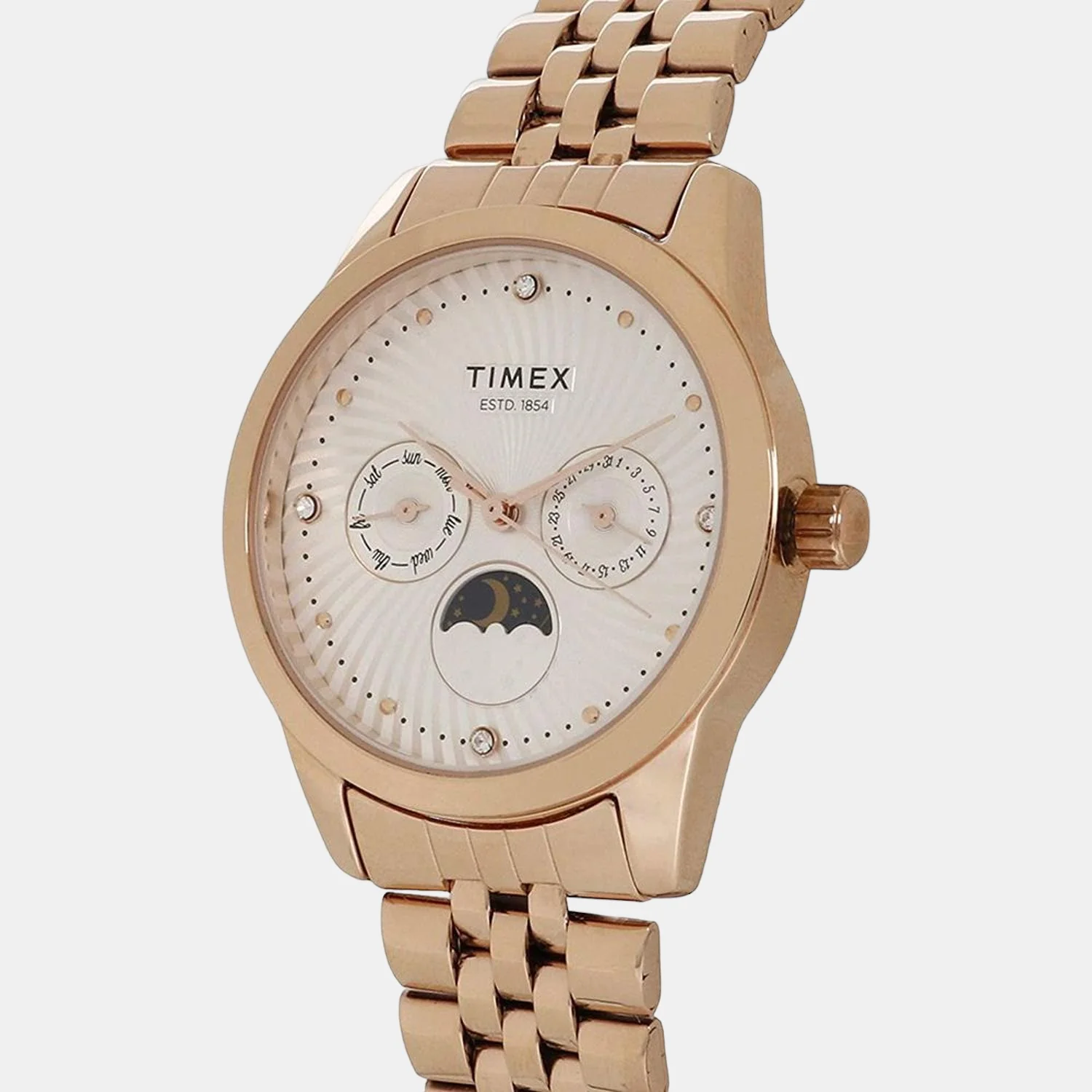Women Quartz Silver Dial Chronograph Stainless Steel Watch TWEL13106 - Image 2