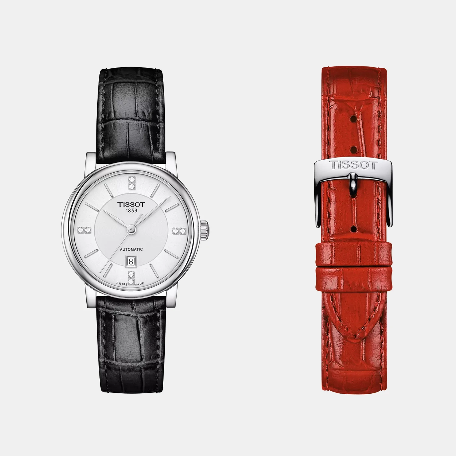 Carson Women Automatic Silver Dial Analog Leather Watch T1222071603601 - Image 2