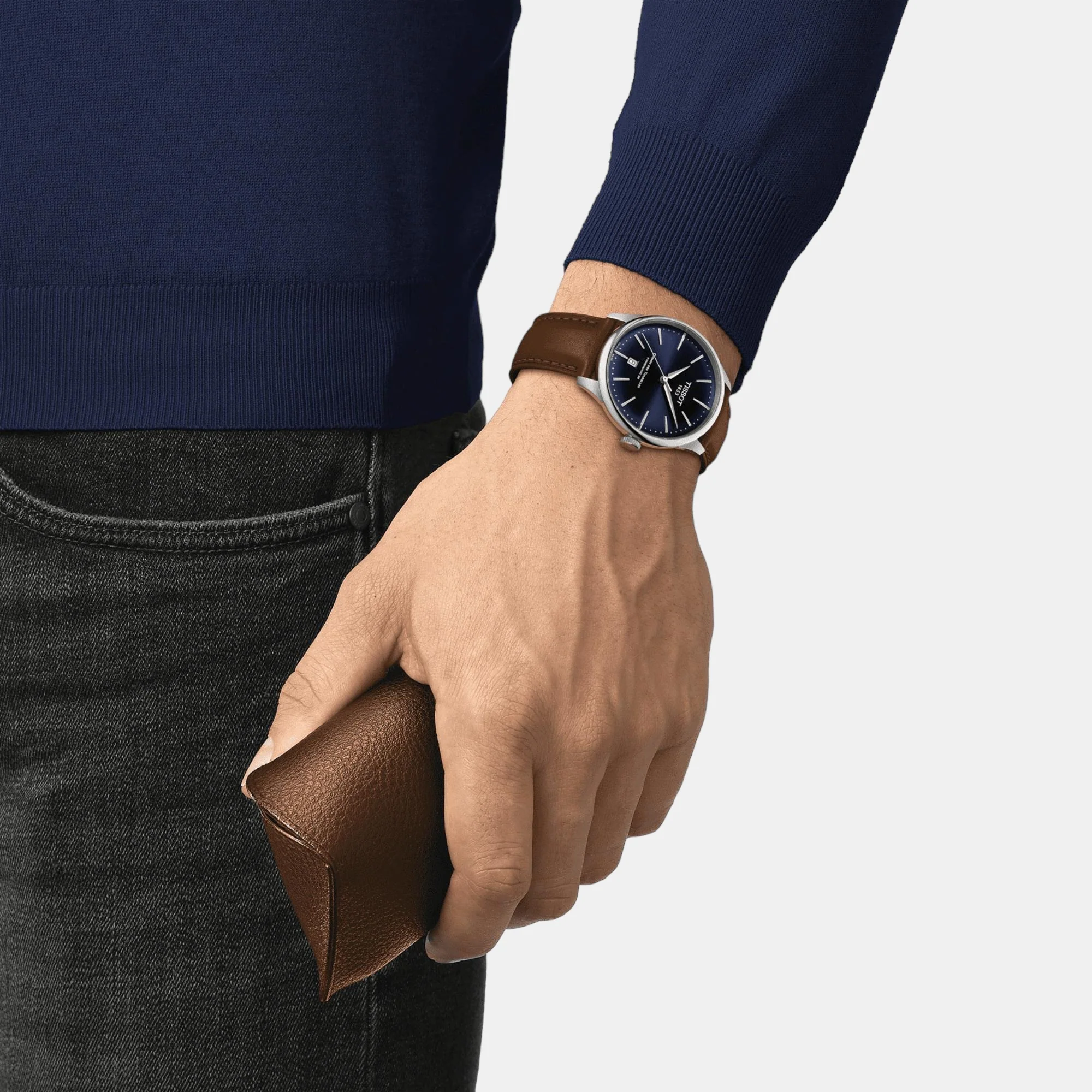 Chemin Des Tourelles Men Automatic Blue Dial Analog Leather Watch T1398071604100 - Image 5