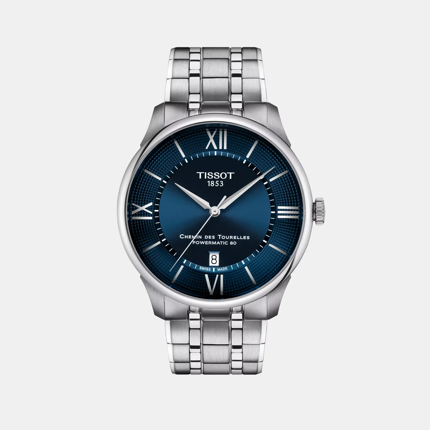 Chemin Des Tourelles Men Automatic Blue Dial Analog Stainless Steel Watch T1394071104800