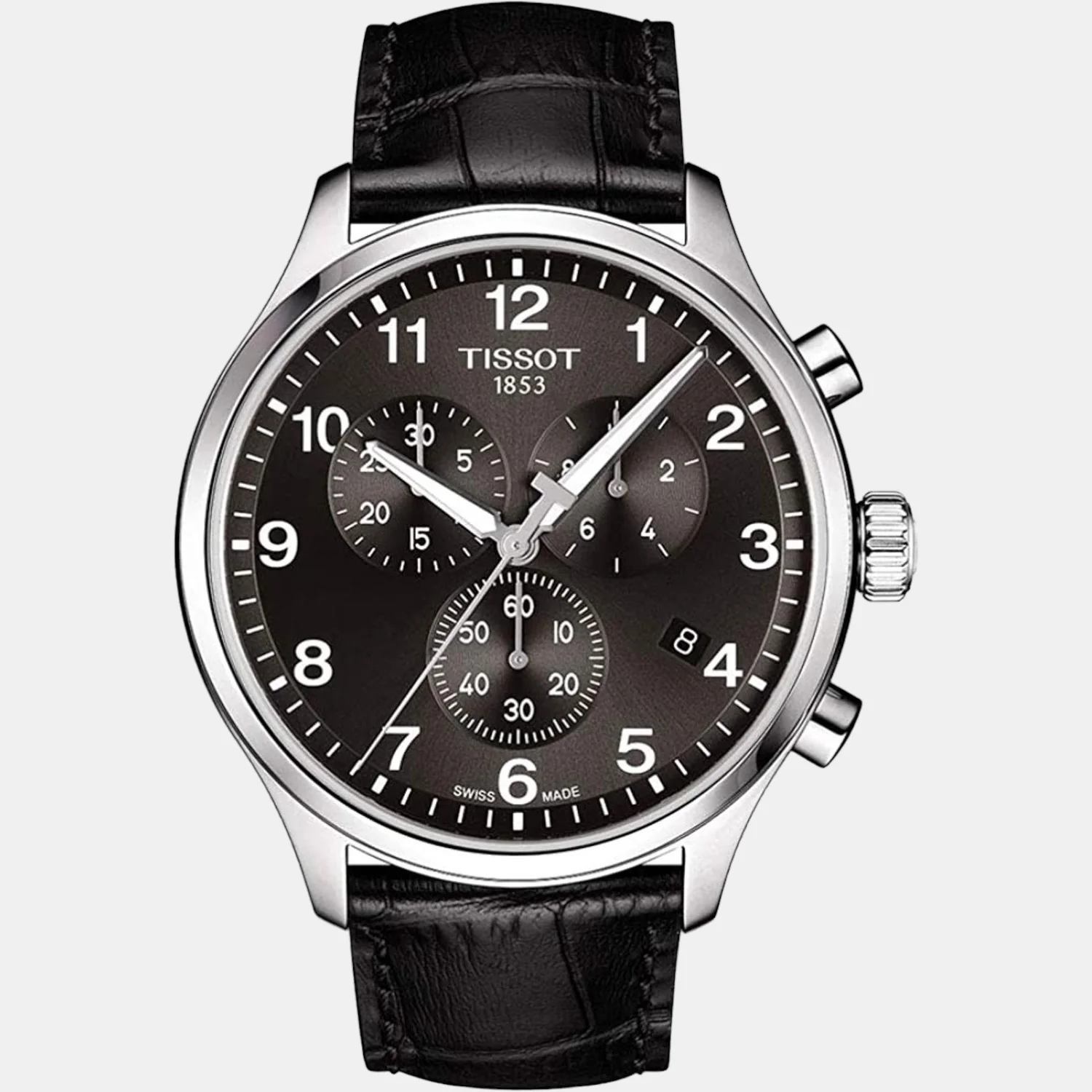 Chrono Xl Classic Men Quartz Black Dial Chronograph Leather Watch T1166171605700 - Image 3