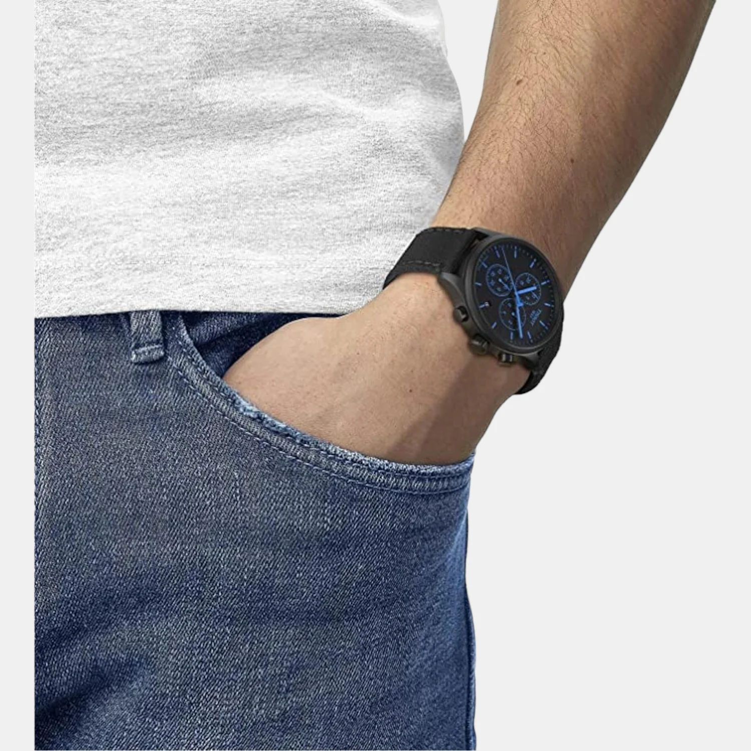 Tissot XL Men Quartz Black Dial Chronograph Leather Watch T1166173705100 - Image 5