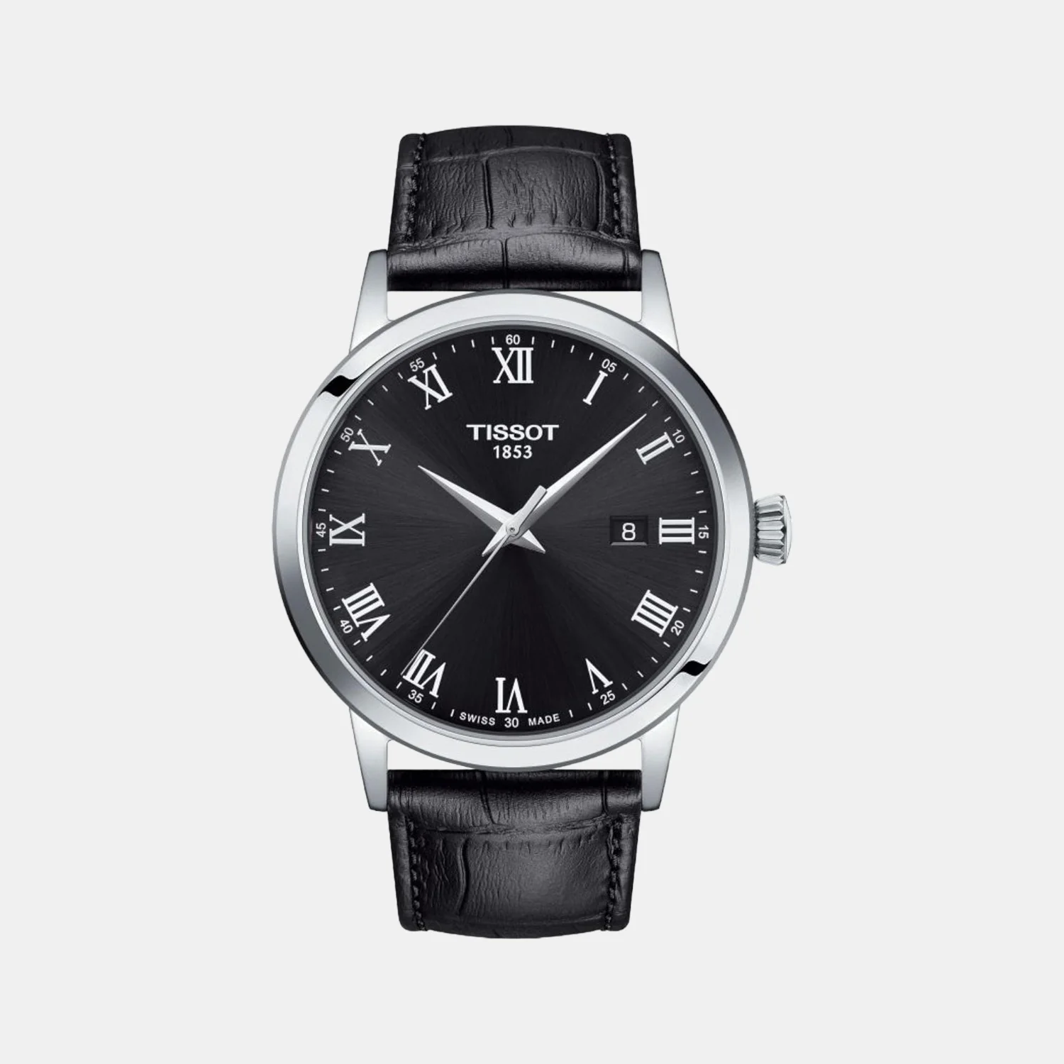Classic Dream Men Quartz Black Dial Analog Leather Watch T1294101605300