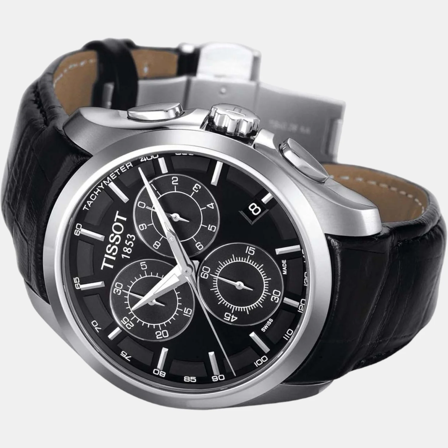 Couturier Men Quartz Black Dial Chronograph Leather Watch T0356171605100 - Image 2