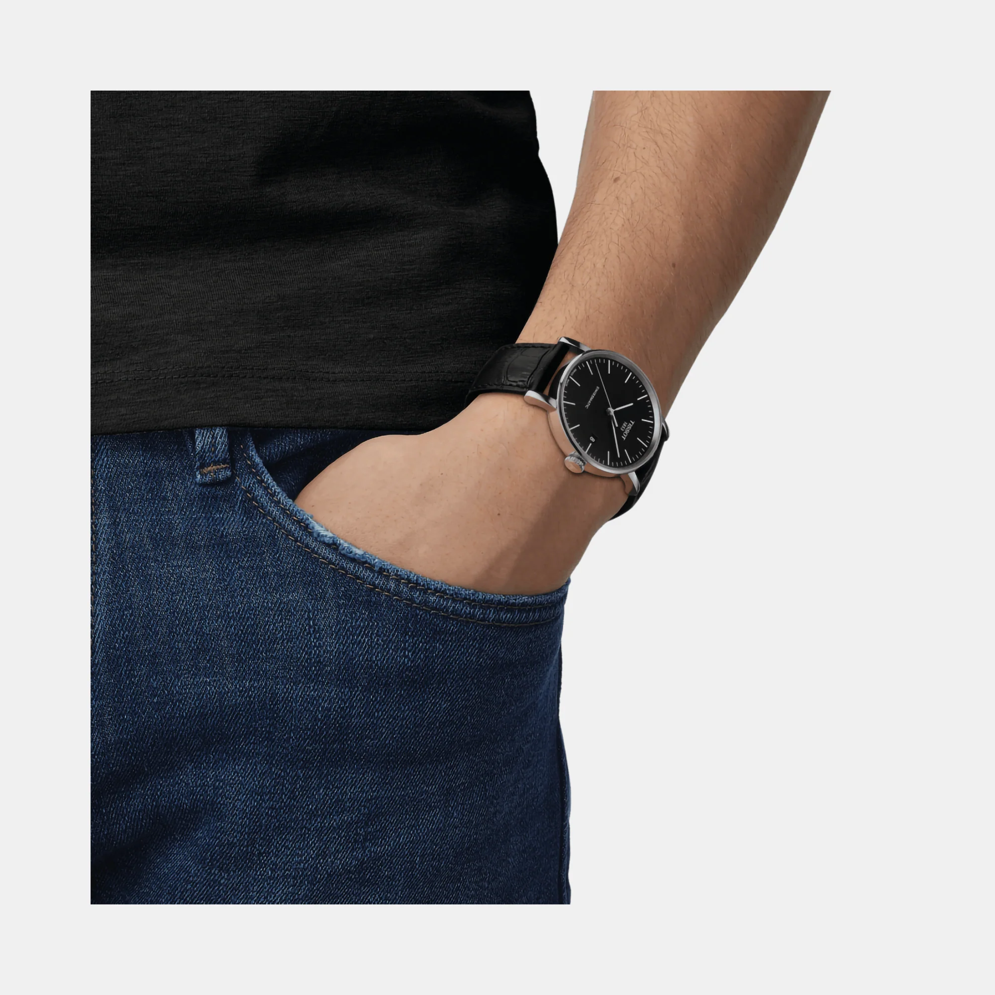 Everytime Men Automatic Black Dial Analog Leather Watch T1094071605100 - Image 4