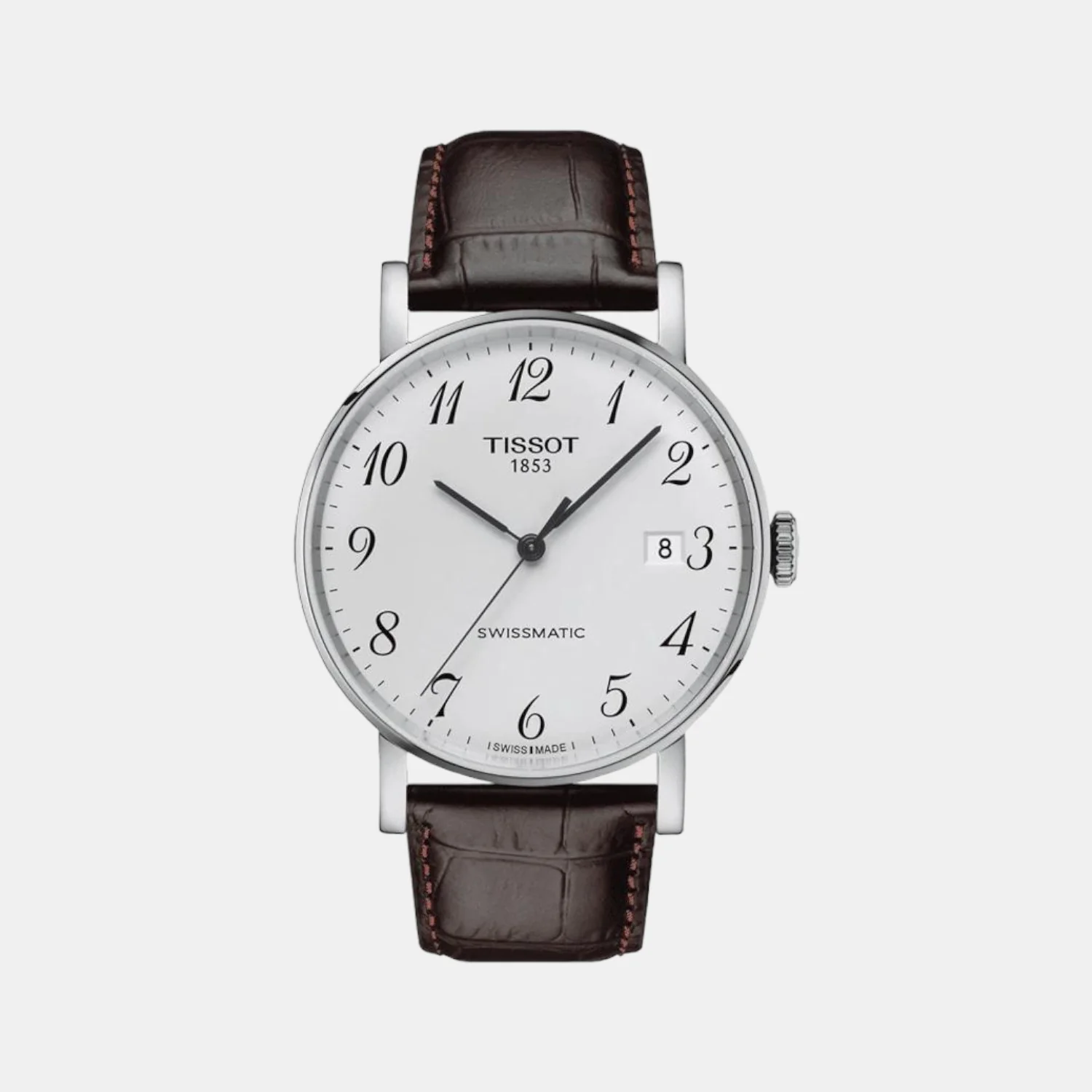 Everytime Men Automatic Silver Dial Analog Leather Watch T1094071603200