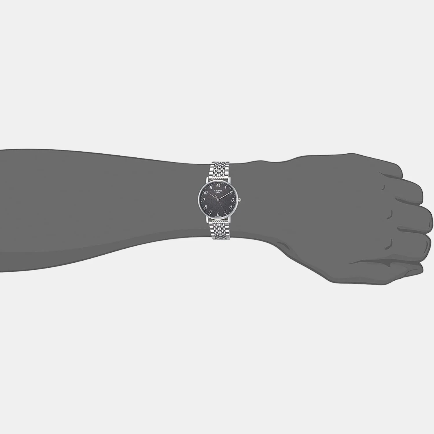 Everytime Unisex Quartz Black Dial Analog Stainless Steel Watch T1094101107200 - Image 4